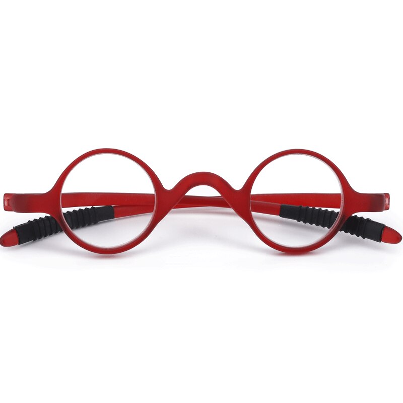 CCspace Unisex Full Rim Round Tr 90 Titanium Reading Glasses 56206 Reading Glasses CCspace 100 Red