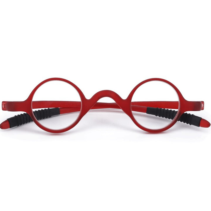 CCspace Unisex Full Rim Round Tr 90 Titanium Reading Glasses 56206 Reading Glasses CCspace 100 Red