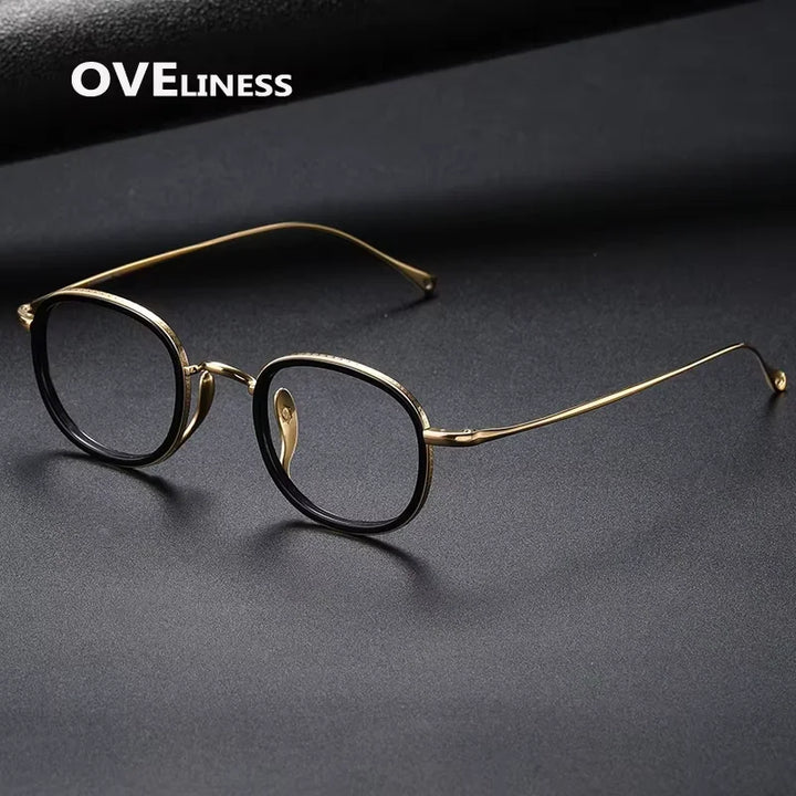 Oveliness Women's Full Rim Square Acetate Titanium Eyeglasses