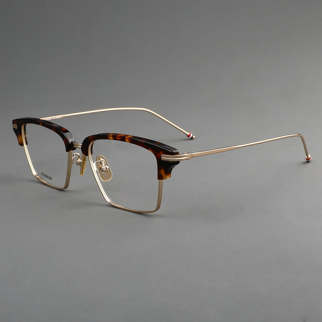 Muzz Men's Full Rim Square Titanium Acetate Eyeglasses 0422 Full Rim Muzz C2