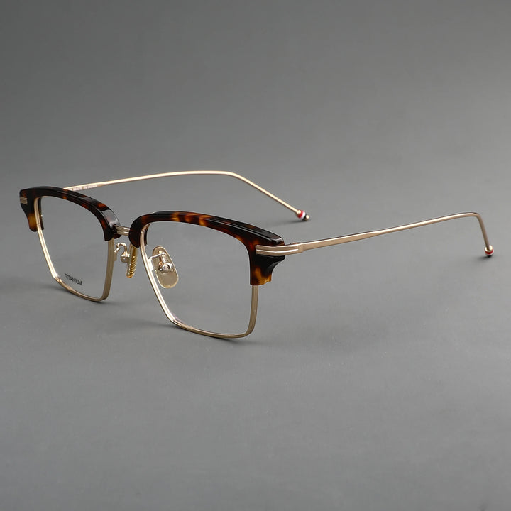 Muzz Men's Full Rim Square Titanium Acetate Eyeglasses 0422 Full Rim Muzz C2