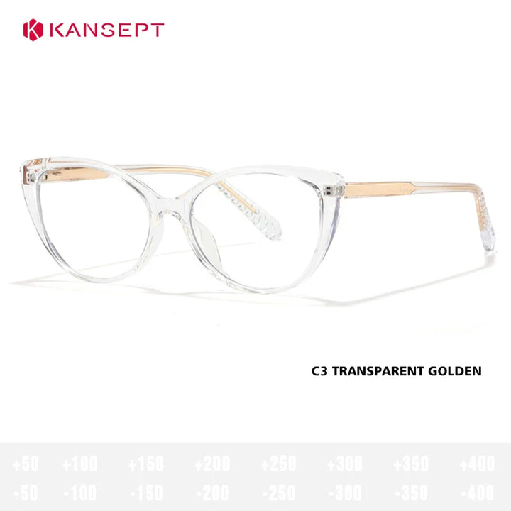 Kansept Women's Full Rim Cat Eye Tr 90 Alloy Reading Glasses 27013