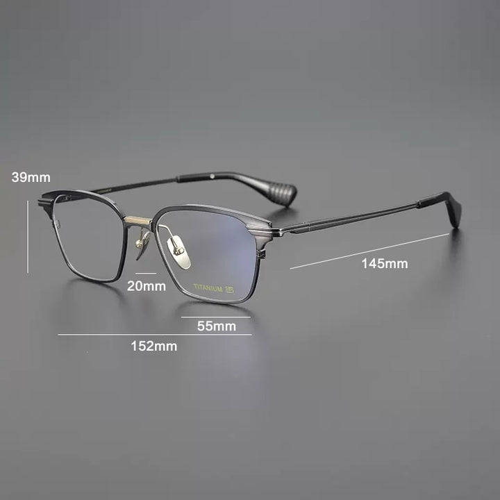 Gatenac Unisex Full Rim Square Titanium Eyeglasses Gxyj1085 Full Rim Gatenac