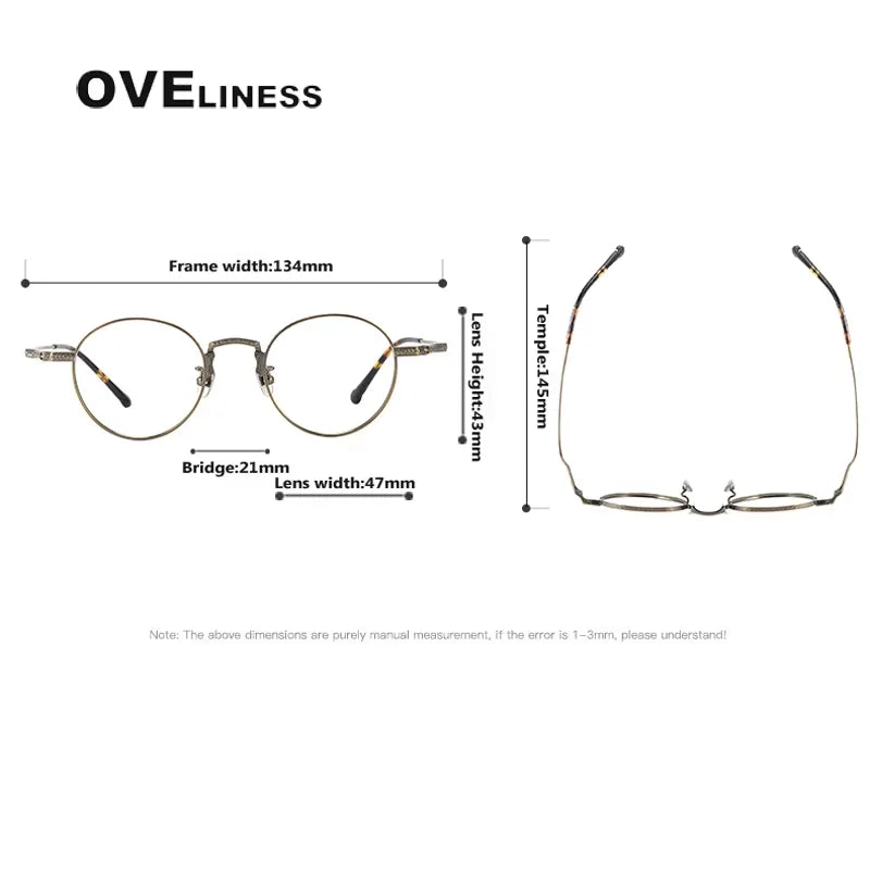 Oveliness Women's Full Rim Round Acetate Titanium Eyeglasses 841042