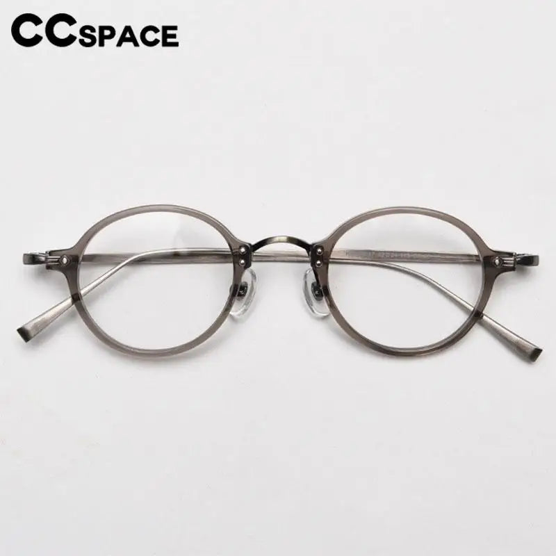 CCspace Unisex Full Rim Small Round Acetate Eyeglasses 57268 Full Rim CCspace