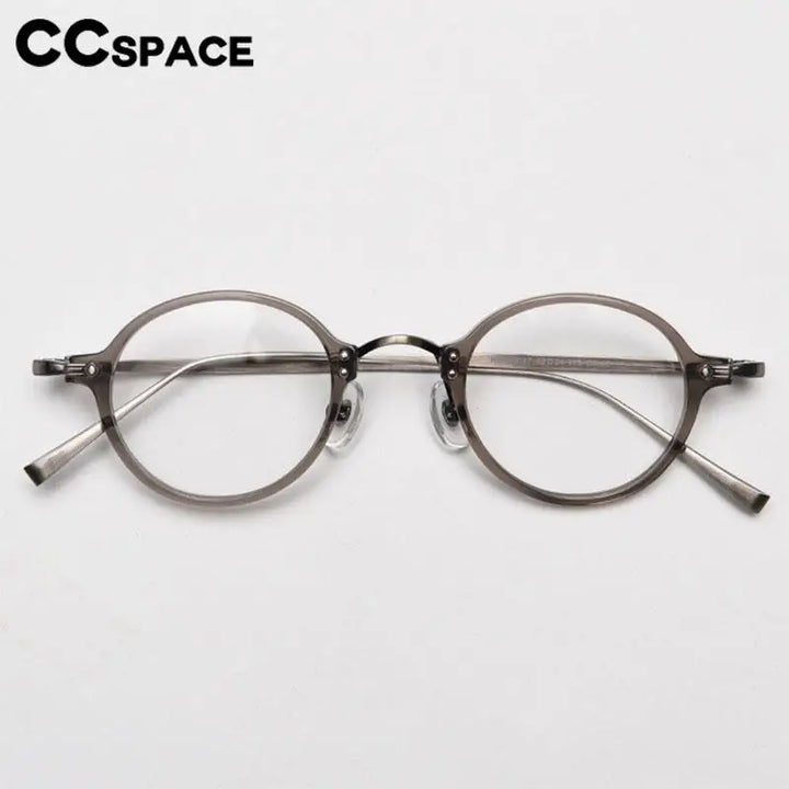 CCspace Unisex Full Rim Small Round Acetate Eyeglasses 57268 Full Rim CCspace