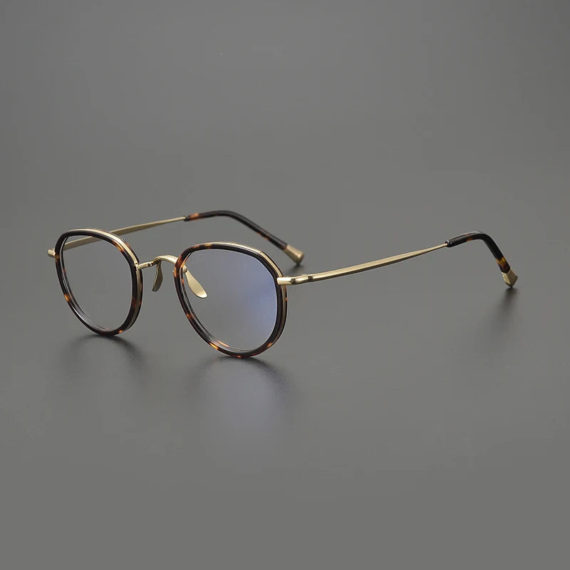 Gatenac Unisex Full Rim Square Titanium Acetate Eyeglasses Gxyj1559 Full Rim Gatenac Tortoiseshell