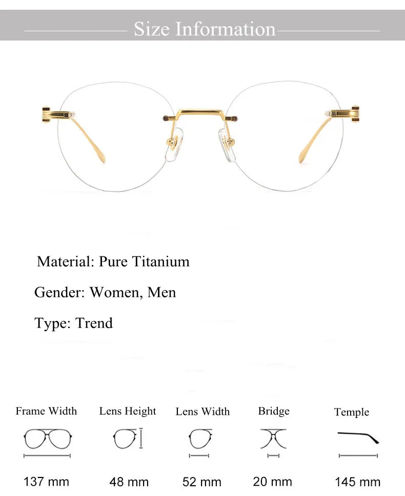 Chashma Ochki Women's Rimless Round Titanium Eyeglasses 310293