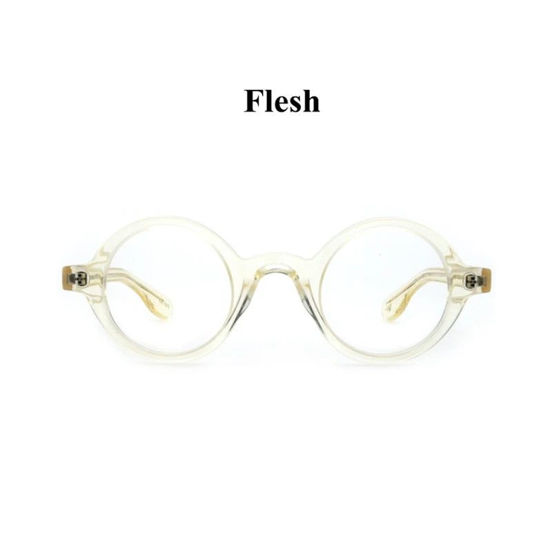 Black Mask Full Rim Round Acetate Optical Eyeglasses 424221 Full Rim Black Mask Flesh