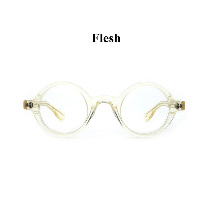 Black Mask Full Rim Round Acetate Optical Eyeglasses 424221 Full Rim Black Mask Flesh