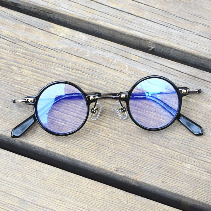 Cubojue Unisex Full Rim Round Acetate Reading Glasses 6449 Reading Glasses Cubojue black 0