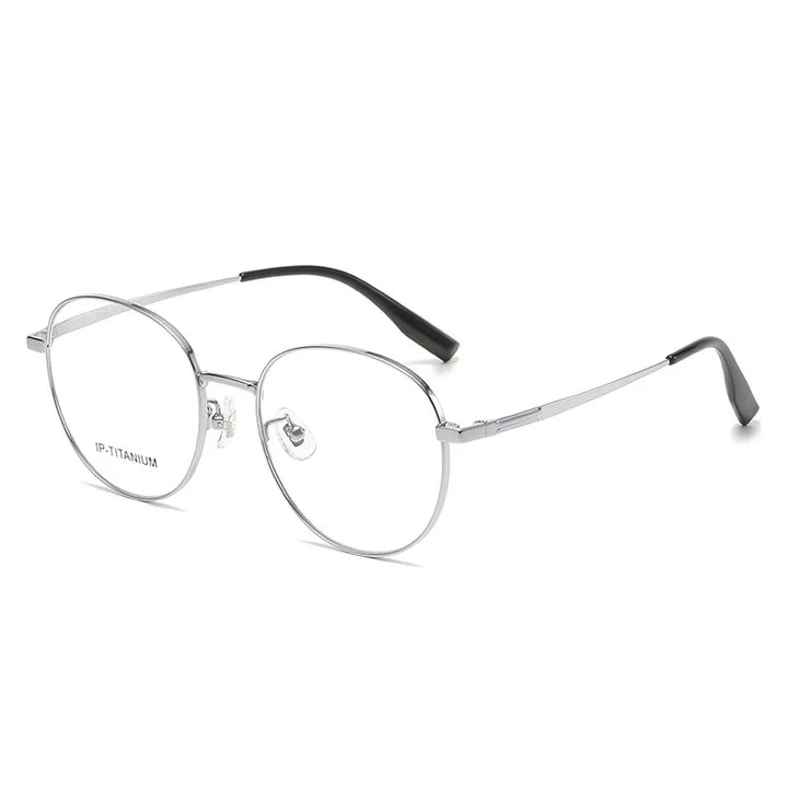 Yimaruili Unisex Full Rim Oval Round Titanium Eyeglasses 98508