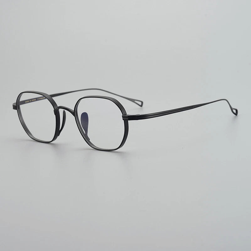 Gatenac Unisex Full Rim Small Sqare Titanium Eyeglasses Gxyj1450 Full Rim Gatenac Black