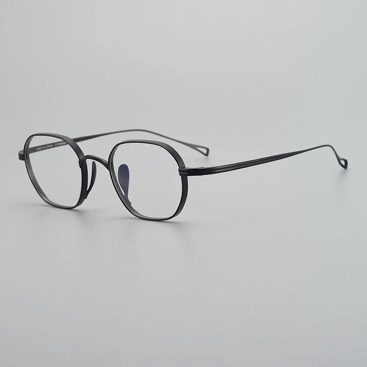 Gatenac Unisex Full Rim Small Sqare Titanium Eyeglasses Gxyj1450 Full Rim Gatenac Black