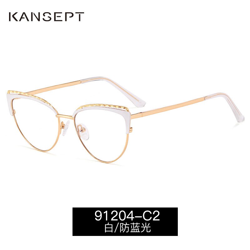 Kansept Women's Full Rim Square Cat Eye Stainless Steel Eyeglasses 91204 Full Rim Kansept C2 China 