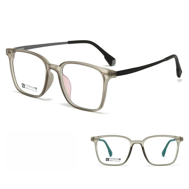 Yimaruili Unisex Full Rim Square Tr 90 Titanium-Alloy Eyeglasses 5070