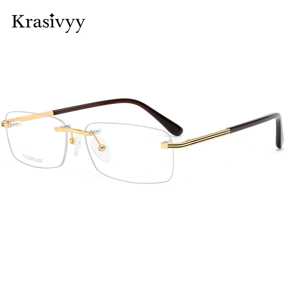 Krasivyy Women's Rimless Square Titanium Eyeglasses 3887360