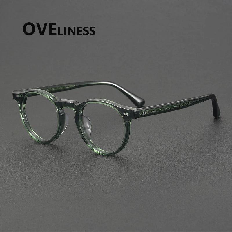 Oveliness Women's Full Rim Oval Round Acetate Eyeglasses 78095 Full Rim Oveliness green
