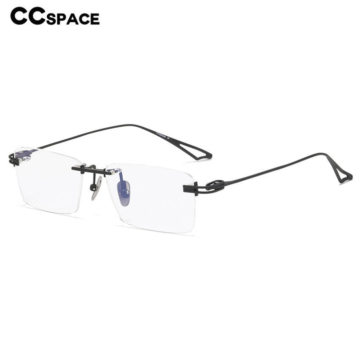 CCspace Unisex Rimless Square Titanium Eyeglasses 56511 Rimless CCspace