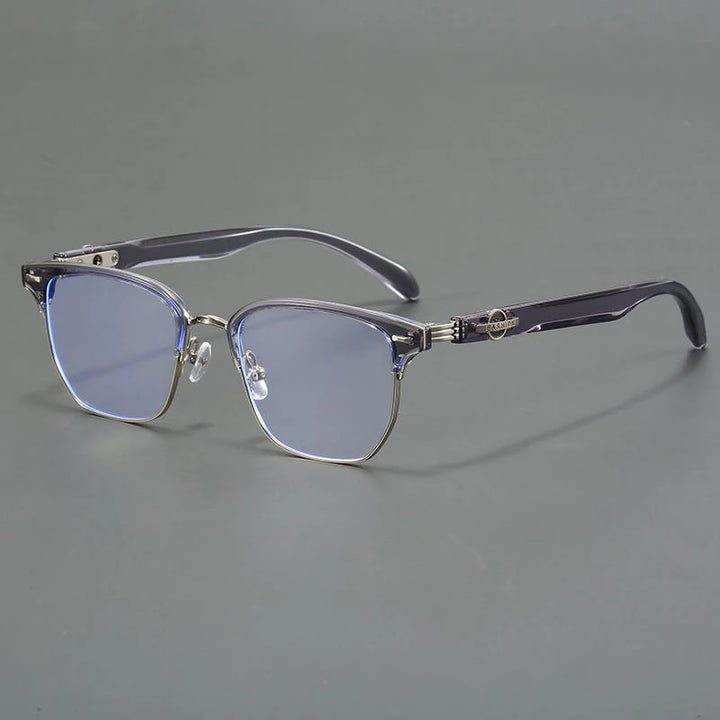 Xbora Unisex Full Rim Irregular Square Ultem Alloy Eyeglasses15659
