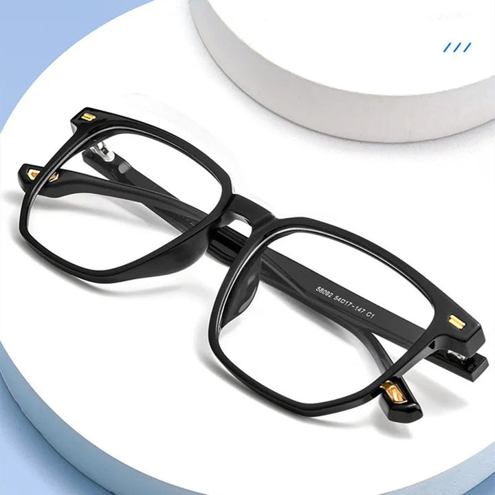 Kocolior Unisex Full Rim Oversized Square Tr 90 Hyperopic Reading Glasses 58092 Reading Glasses Kocolior