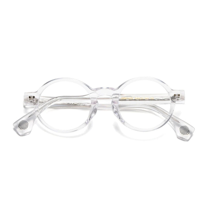 Black Mask Unisex Full Rim Round Acetate Eyeglasses 51474
