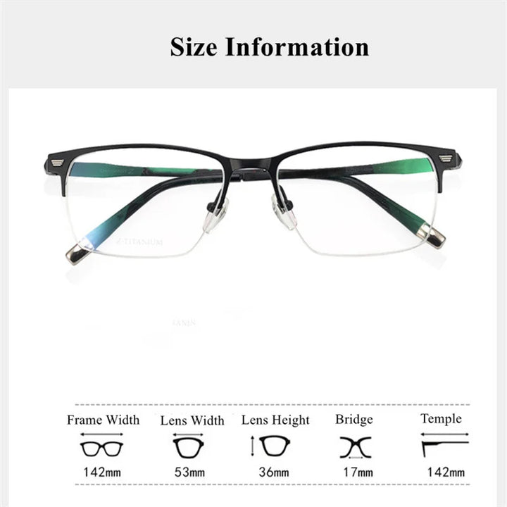 Chashma Ottica Men's Semi Rim Square Titanium Eyeglasses 27009