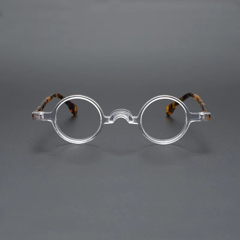 Yujo Unisex Full Rim Small Round Acetate Fiber Eyeglasses 3134 Full Rim Yujo