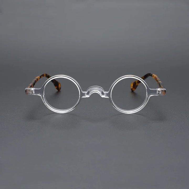 Yujo Unisex Full Rim Small Round Acetate Fiber Eyeglasses 3134 Full Rim Yujo