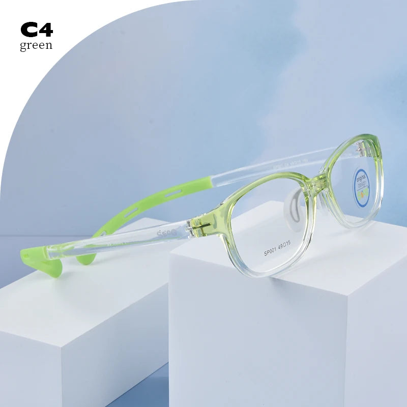 Secg Unisex Youth's Full Rim Square Tr 90 Silicone Eyeglasses 216001