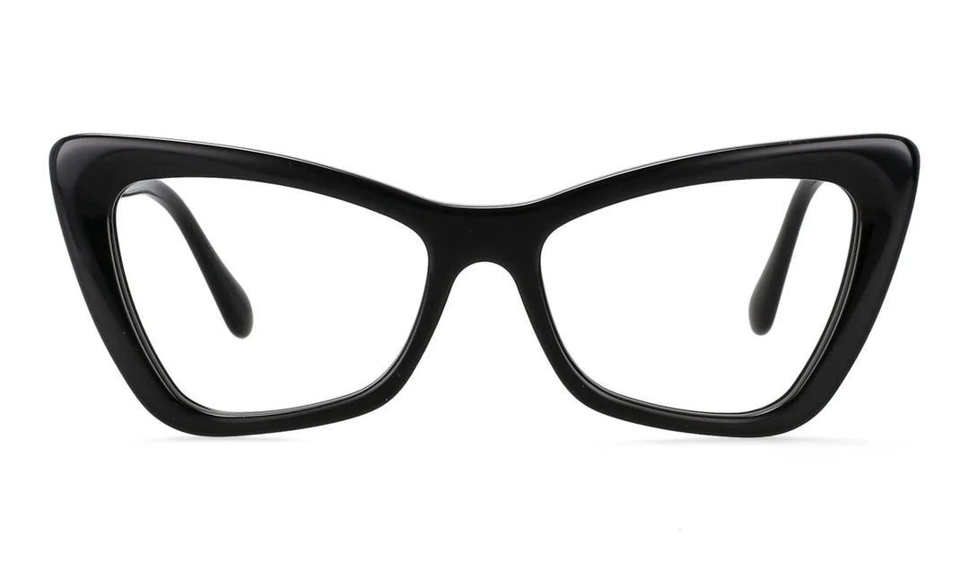 CCspace Women's Full RIm Cat Eye Acetate Hyperopic Reading Glasses R56955 Reading Glasses CCspace black 0