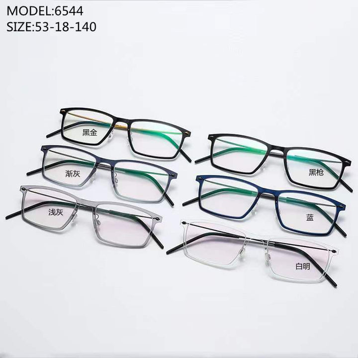 Chashma Unisex Full Rim Square Acetate Titanium Eyeglasses 6544 Full Rim Chashma
