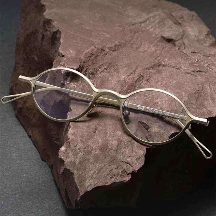 Black Mask Unisex Full Rim Oval Round Titanium Eyeglasses 1039 Full Rim Black Mask