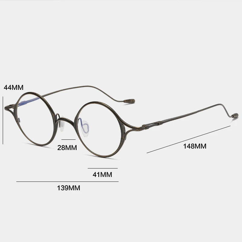 Gatenac Unisex Full Rim Round Titanium Eyeglasses Gxyj1156 Full Rim Gatenac