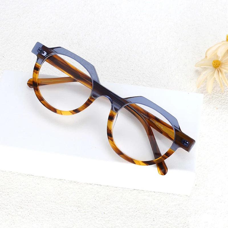 CCspace Women's Full Rim Flat Top Oval Acetate Reading Glasses 54139