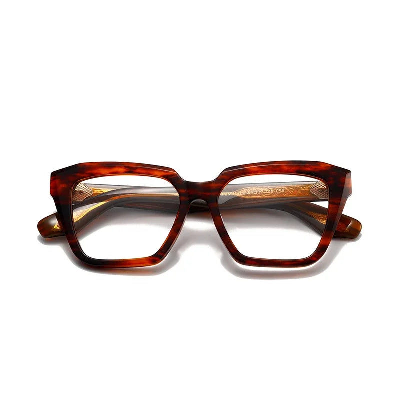 Muzz Unisex Full Rim Polygon Square Thick Acetate Eyeglasses 416317