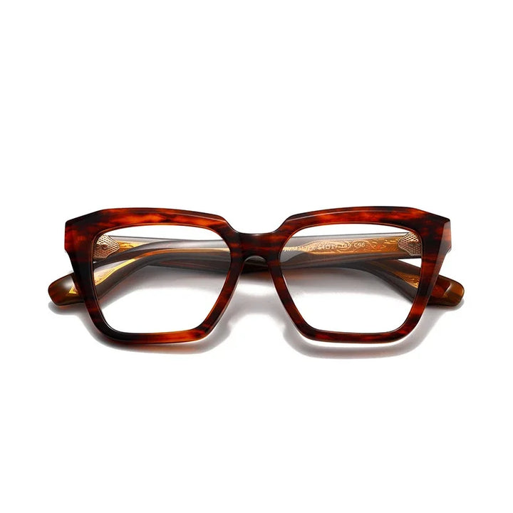 Muzz Unisex Full Rim Polygon Square Thick Acetate Eyeglasses 416317