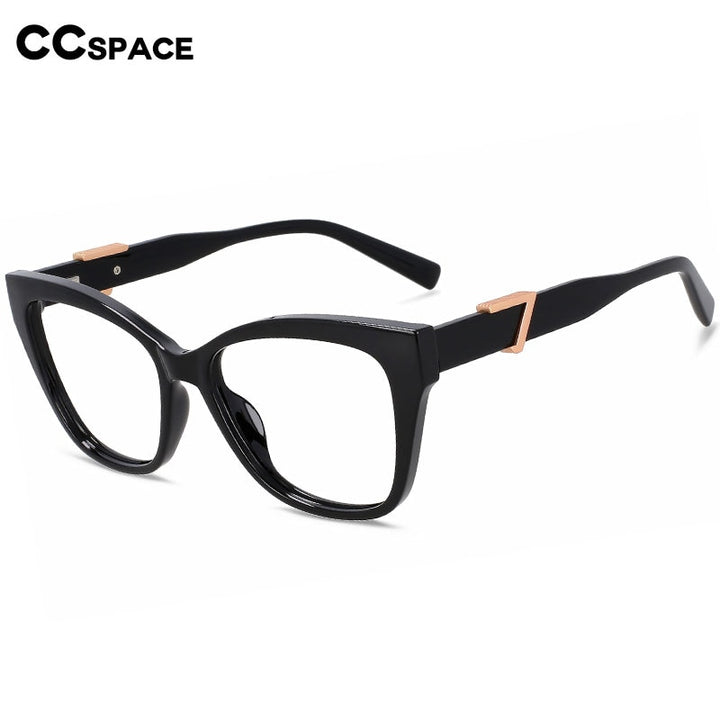 CCspace Women's Full Rim Cat Eye Acetate Tr 90 Eyeglasses 56490 Full Rim CCspace