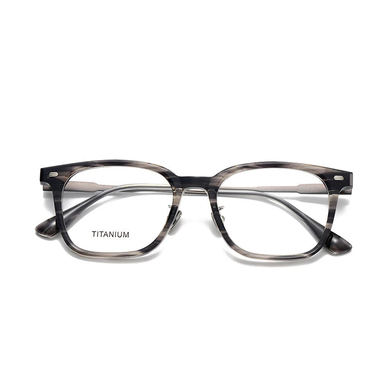 Aror Unisex Full Rim Square Acetate Eyeglasses 842193 Full Rim Aror Gray