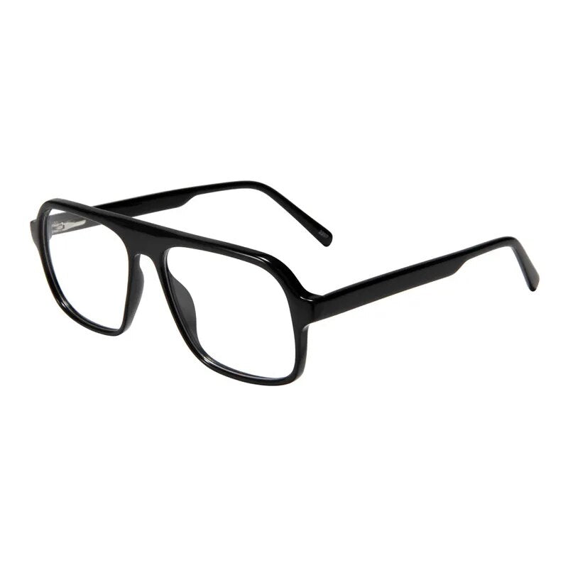 Gatenac Unisex Full Rim Square Acetate Eyeglasses Gxyj1133 Full Rim Gatenac Black