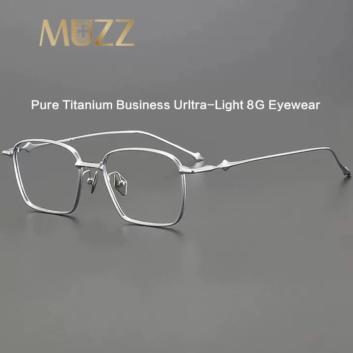 Muzz Unisex Full Rim Square Ip Plated Titanium Eyeglasses Bab82 Full Rim Muzz