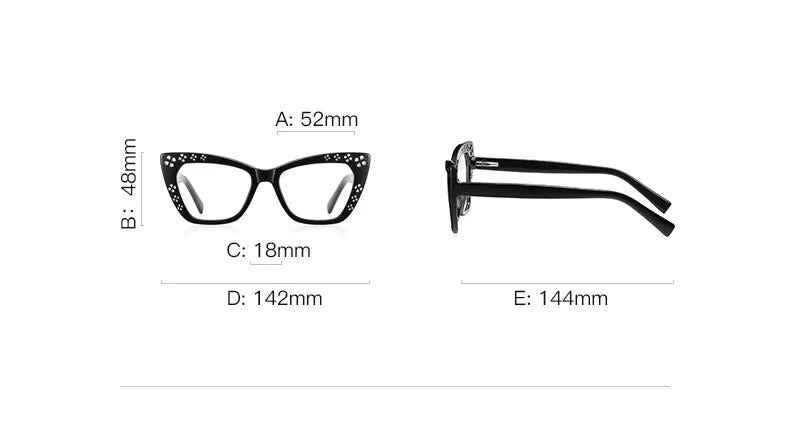 CCspace Women's Full Rim Cat Eye Tr 90 Titanium Reading Glasses R57000 Reading Glasses CCspace
