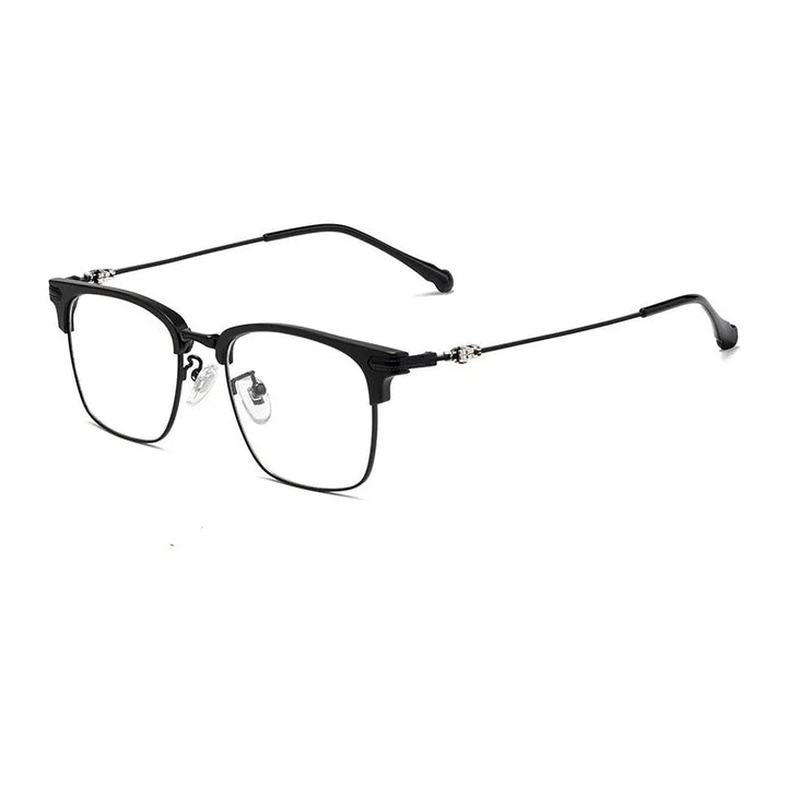 Kocolior Unisex Full Rim Square Titanium Alloy Hyperopic Reading Glasses 8366 Reading Glasses Kocolior Black 0