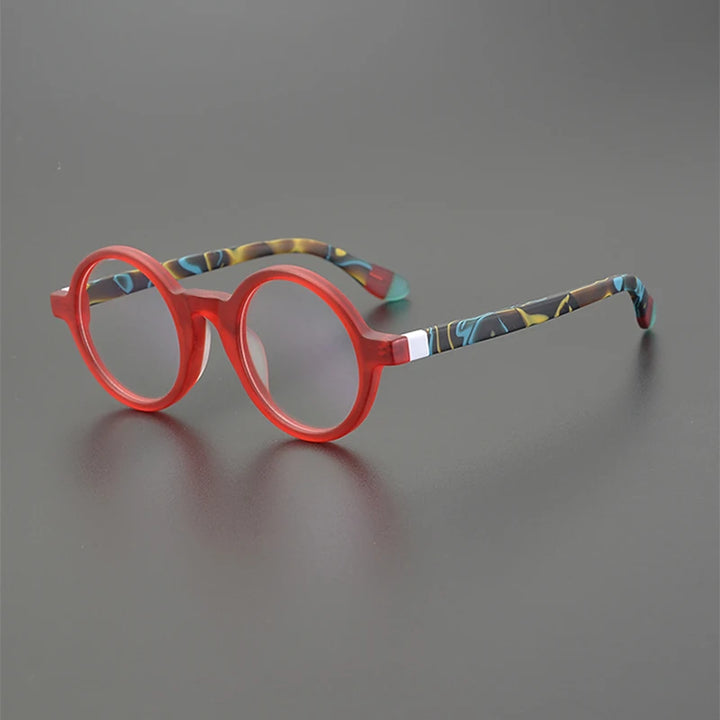 Nobler Unisex Full Rim Round Frosted Acetate Eyeglasses 19270 Full Rim Nobler C1