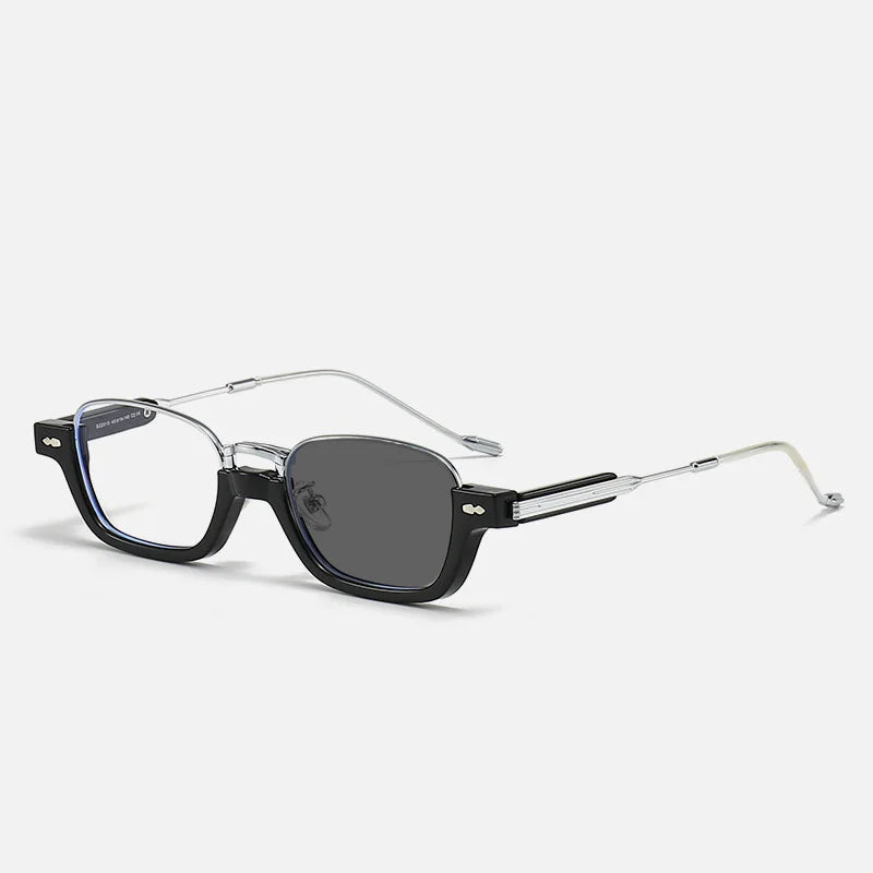 Kocolior Unisex Semi Rim Acetate Stainless Steel Hyperopic Reading Glasses 22015 Reading Glasses Kocolior Photochromic Black 0