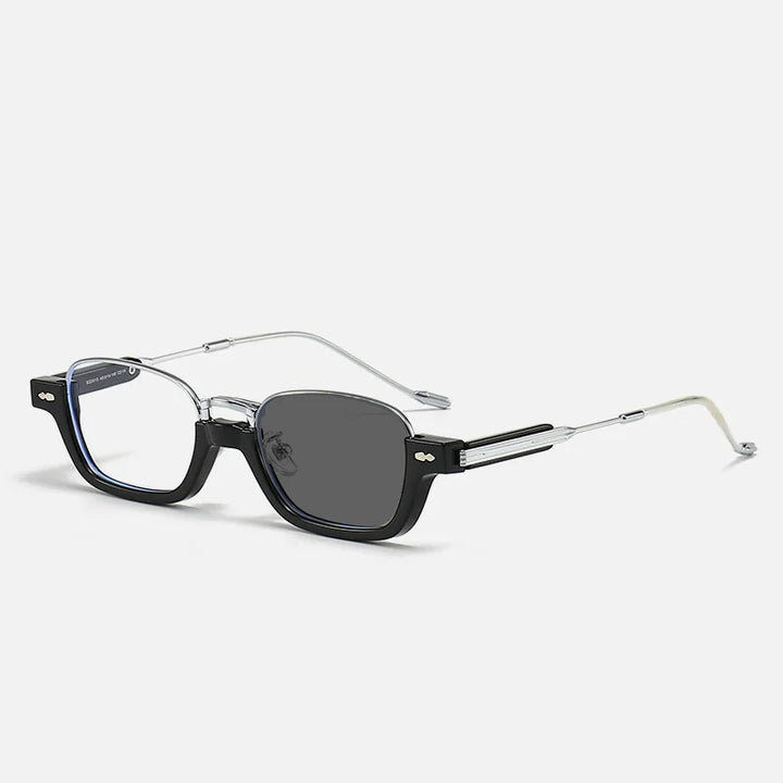 Kocolior Unisex Semi Rim Acetate Stainless Steel Hyperopic Reading Glasses 22015 Reading Glasses Kocolior Photochromic Black 0