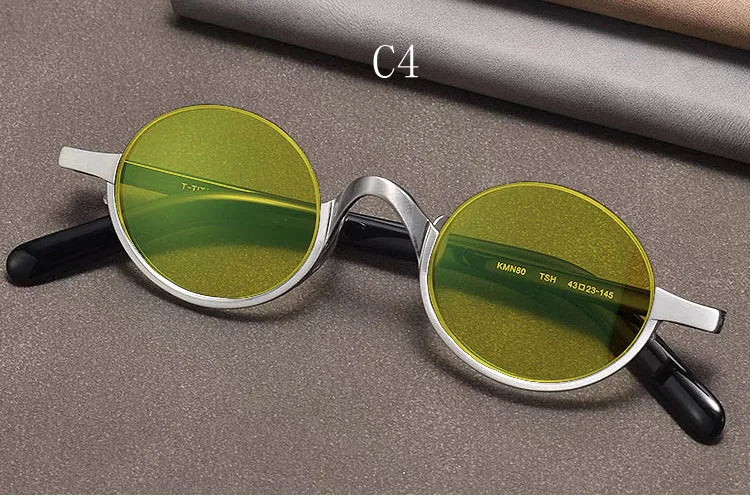 Yujo Unisex Semi Rim Oval Titanium Polarized Sunglasses Y4338 Sunglasses Yujo C4 CHINA