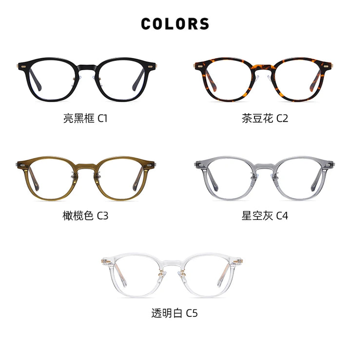 Reven Jate Unisex Full Rim Round Plastic Eyeglasses B1810 Full Rim Reven Jate