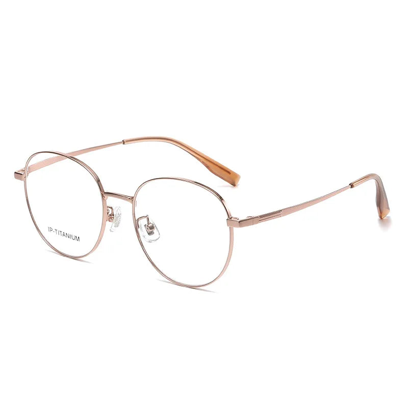 Yimaruili Unisex Full Rim Oval Round Titanium Eyeglasses 98508
