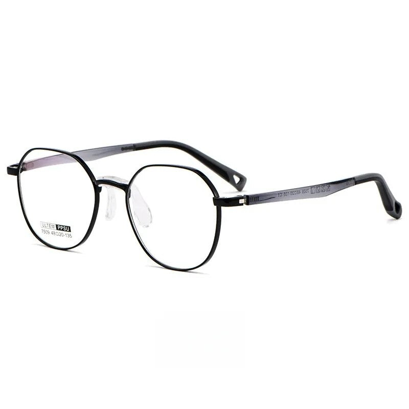 Yimaruili Unisex Children's Full Rim Square Alloy Eyeglasses 7509s Full Rim Yimaruili Eyeglasses Black